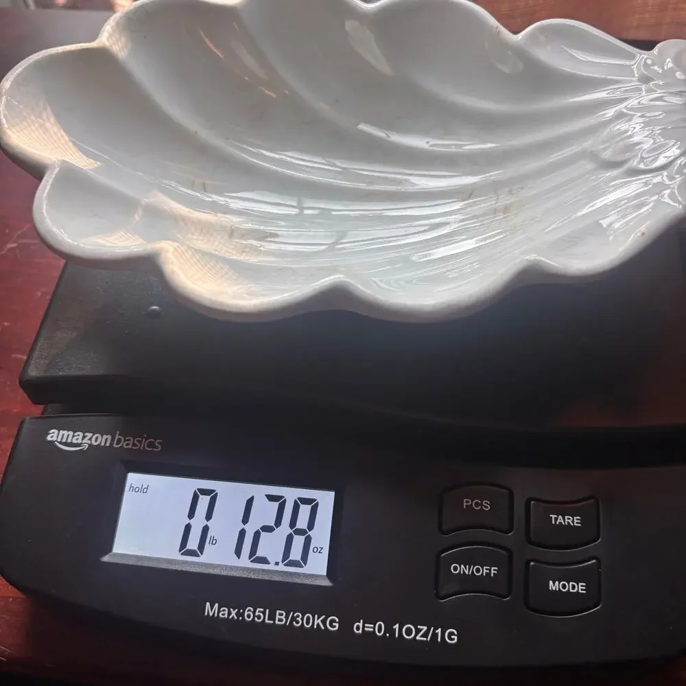 Antique Anthony Shaw White Ironstone Shell-Shaped Dish Burslem, England 1860-70s